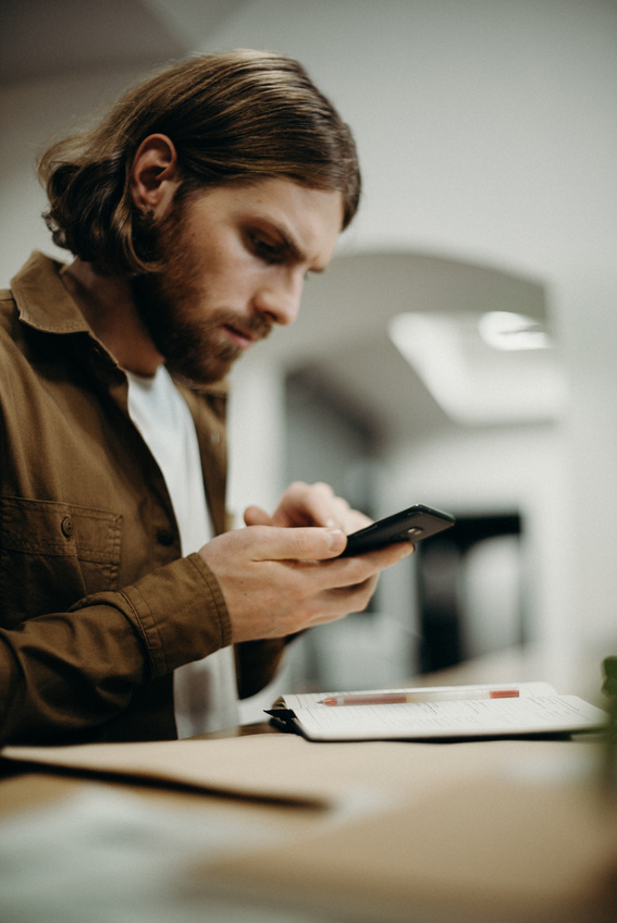 Man Using Smartphone